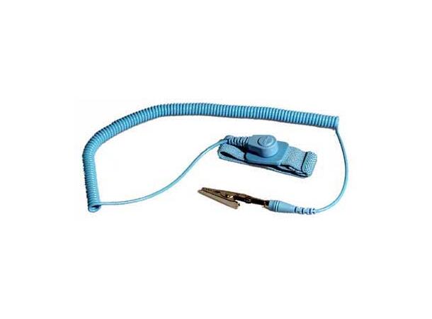 Antistatisk armbånd, 1,8 m jordingskabel Inkludert phono + krokodilleklemme 